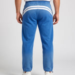 KZZ Ombre-wash embroidered side-stripe wide-leg sweatpants