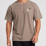 KZZ Retro acid-washed skull beer pattern T-shirt