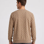 KZZ Men's Textured Check Knit Sweatshirt