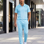 KZZ Men's Two-Piece Casual Sportswear Set