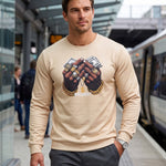 KZZ Men's Printed Crew Neck Sweatshirt