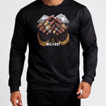KZZ Men's Printed Crew Neck Sweatshirt