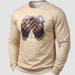 KZZ Men's Printed Crew Neck Sweatshirt