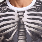 KZZ Men's Halloween 3D Skull Print Long-Sleeve T-Shirt
