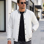 KZZ  Men's Fashion Striped Baseball Jacket