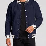 KZZ  Men's Fashion Striped Baseball Jacket