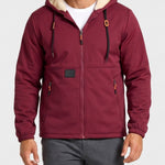 KZZ Men's solid color pullover hooded jacket