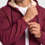 KZZ Men's solid color pullover hooded jacket