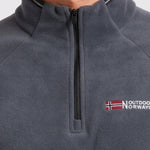 KZZ Men's loose-fitting solid color half-zip warm hoodie