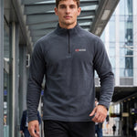 KZZ Men's loose-fitting solid color half-zip warm hoodie