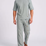 KZZ Men's Casual Button-Up Shirt and Pants Suit