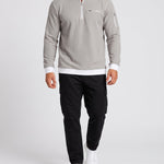 KZZ Men's stand-up collar color-blocked zip-up long-sleeved sweatshirt