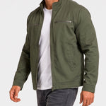 KZZ Men's Retro Loose Long-Sleeved Jacket Casual Work Jacket