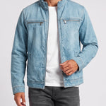 KZZ Men's Retro Loose Long-Sleeved Jacket Casual Work Jacket