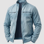 KZZ Men's Retro Loose Long-Sleeved Jacket Casual Work Jacket