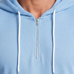KZZ Men's waffle knit half-zip hoodie