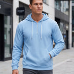 KZZ Men's waffle knit half-zip hoodie
