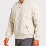 KZZ Men's solid color stand-up collar bomber jacket