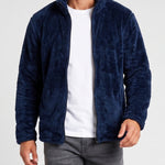 KZZ  Men's fleece stand-up collar full zip-up long-sleeved jacket