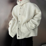 Christmas Red Hooded Lambswool Eco-friendly Faux Fur Coat
