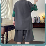 KZZ Trendy letter print short-sleeved menswear