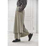 Womenâ€˜s Irregular Color-blocked Faux Two-piece Casual Skirt Pants