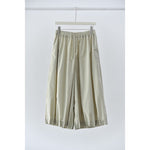 Women's Japanese Lightweight Pleated Hem Cropped Wide-leg Pants