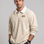 KZZ Corduroy Polo collar sweater couple autumn and winter style plus