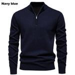 KZZ Men's Quarter Zip Sweater Slim Fit Lightweight High Neck Pullover Casual Sweater