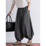 Loose Wide Leg Ankle Tied Lantern Pants