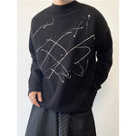 Splash Ink Round Neck Thick Knitted Sweater