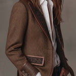 Women's Herringbone Printed Panel Blazer