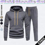 KZZ Men's Drawstring Up Hoodie & Joggers French Terry Set