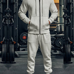 KZZ Men’s Fleece Zip Hoodie & Jogger Sets