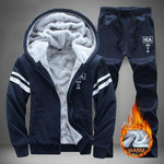 KZZ Men's Winter Thick Warm Hooded Sweater & Pants Set
