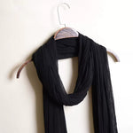 Lightweight Long Thin Cotton Linen Skinny Neck Scarf