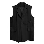 Women's Large Pocket Dropped Shoulder Sleeveless Blazer Vest