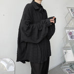 Retro Crinkled Dolman Sleeve Shirt