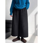 Quilted Striped Cropped Casual Trousers
