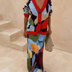 Abstract Geometric Pattern Knitted Jacket