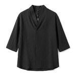 Vintage Ice Silk Loose Zen Clothes Half Sleeve T-shirt
