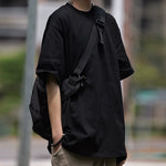 320g Japanese style Solid Color Loose Casual T-shirt