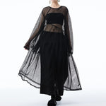 Women's Elegant Sheer Mesh Midi Dress