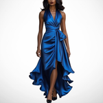 The Spark | Satin Dress with Draped Waist