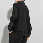 Multi-pocket Pullover Zip-up Sweatshirt
