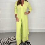 Two-piece Casual Long Top and Matching Pants Set