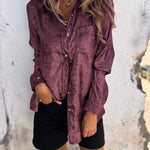Casual Suede Fashionable Lapel Shirt
