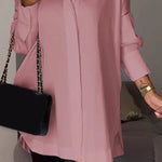 White Lapel Slit Shirt
