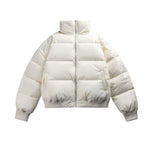 Stand-up Collar Solid Color Casual Cotton Jacket