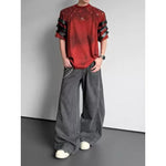 Punk Studded Lace Up Deconstructed Short-sleeve T-shirt